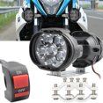 thumbnail image 2 of Faro auxiliar para motocicleta de 2 piezas de 6 LED, foco blanco con interruptor y soporte., 2 of 4