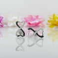 thumbnail image 2 of Dazzlingrock Collection 0.20 Carat (ctw) Round Black & White Diamond Heart Shaped Infinity Screwback Stud Earrings for Women in 925 Sterling Silver, 2 of 6