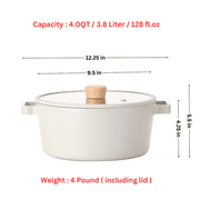 Neoflam FIKA 4 Qt Nonstick Stock Pot with Lid, Cooking Casserole (24cm)