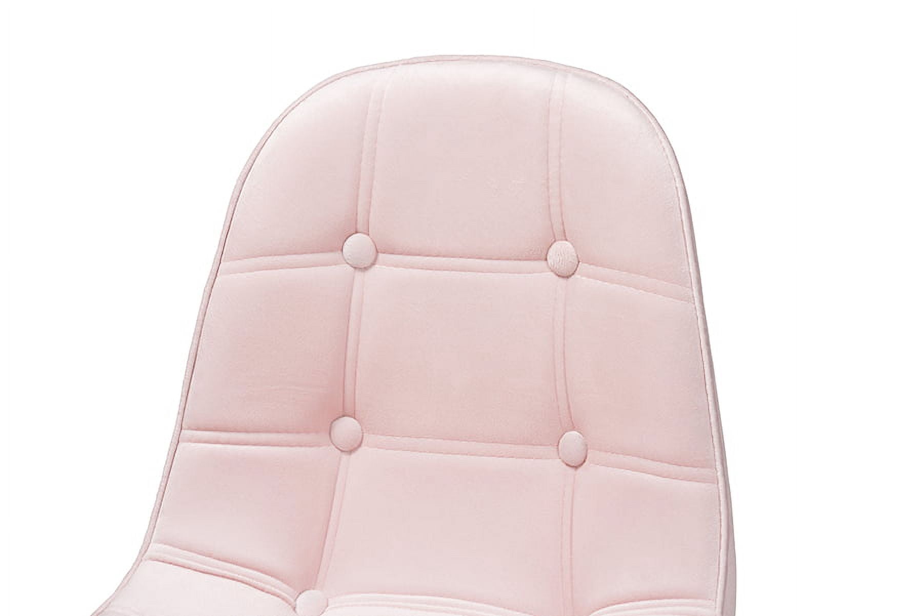 Baxton Studio Kabira Contemporary Glam and Luxe Blush Pink Velvet Fabric and Gold Metal Swivel Office chair