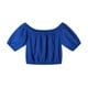thumbnail image 5 of Conjunto moderno para el día: top con cuello cuadrado y mangas abullonadas y pantalones de pierna ancha - Poliéster - Ropa informal/de vacaciones, 5 of 8