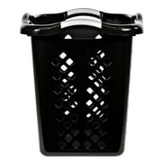 Home Logic 2 Bushel Lamper Plastic Laundry Basket with Silver Handles, Black, 2 Pack