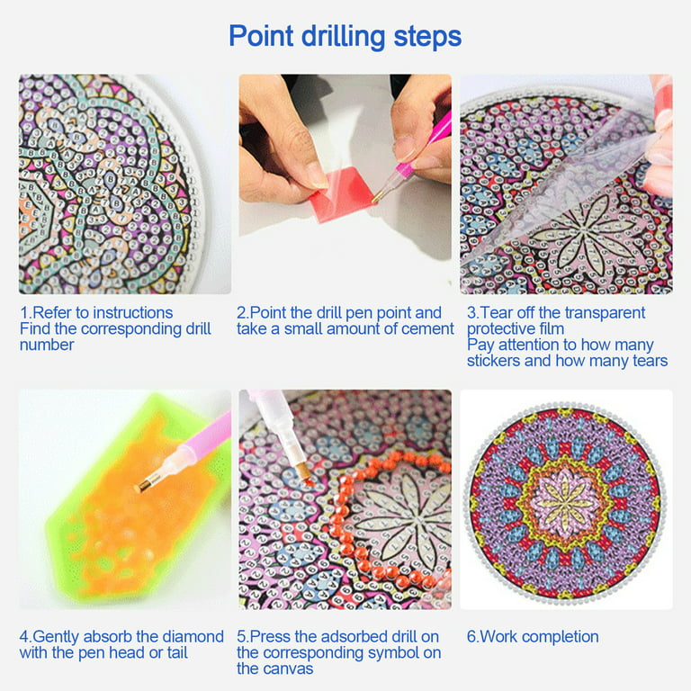 Asdomo 6 Pack Diamond Painting Coasters,Diy Art Kits Non-Slip Cork Pads For  Table Home Decor