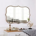 Large Vintage Gold Wall Mirror, Asymmetrical Home Decorative Mirror
