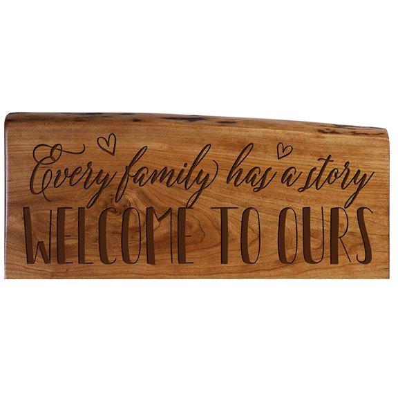 Solid Cherry Live Edge Wood Love Wall Plaque Family Gift Ideas
