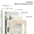 thumbnail image 6 of For iPad Air 5th/4th Generation 10.9 inch 2022/2020 Case, 360 Rotating Shockproof Cover with Stand, Screen Protector, Shoulder Strap, Cream Rose Gold, 6 of 7
