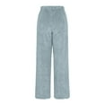 thumbnail image 5 of HAPIMO Women's Cable Knit Pants Loose Straight Pants Casual Warm Fleece Pants Wide Leg Pants Drawstring Elastic Waist Pants Light Blue M, 5 of 6