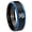 Black And Blue Step Edge, variant on Kanji Love Concave Black Tungsten Men Ring 10MM