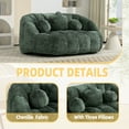 thumbnail image 2 of New Bean Bag Sofa Bed - Waterproof Navy Corduroy, 64" 2-Seater Floor Couch, Shake-to-Fluff Design, Home Theater & Dorm Seating for Couples, 2 of 6