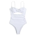 thumbnail image 2 of Gibobby Trajes de Baño Mujer Completo Conjunto de traje de baño camisola para mujer Bikini sexy Conjunto de traje de baño con hebilla trasera hueca de co(Blanco,XL), 2 of 4