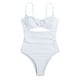 thumbnail image 2 of Gibobby Trajes de Baño Mujer Completo Conjunto de traje de baño camisola para mujer Bikini sexy Conjunto de traje de baño con hebilla trasera hueca de co(Blanco,M), 2 of 4