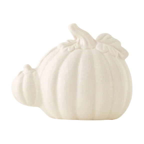 Cheapark Ceramic Art Pumpkin - Modern Minimalist White Decor For Office Entryway Living Room Fall Display