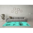 thumbnail image 3 of Ahgly Company Machine Washable Indoor Rectangle Abstract Turquoise Blue Modern Area Rugs, 8' x 12', 3 of 4