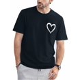 thumbnail image 1 of Camiseta blanca con gráfico de corazón de amor fresco para el Día de San Valentín para hombres y mujeres, 1 of 8