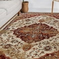 thumbnail image 7 of BNM Floral Medallion Border Indoor Area Rug, 5' x 8', Rust/ Cream, 7 of 7