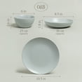 thumbnail image 4 of over&back Coupe Dinnerware Set - Stoneware Dishes - Comes with 4 Dinner Plates, 4 Cereal Bowls, and 4 Dinner Bowls - 12-Piece All-Occasion Place Settings - Semi-Matte Fog Blue, 4 of 7