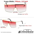 thumbnail image 4 of GFDYREE Oversized Flat Top Square VINTAGE RETRO SHIELD VISOR Style Aviator SUNGLASSES (Pink Gold), 4 of 5