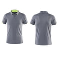 thumbnail image 2 of YONGHS Mens Short Sleeve Shirts Turn-Down Collar Tennis Golf Workout T-Shirt Sports Tees Top Gray L, 2 of 3