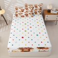 thumbnail image 4 of Homewish Kawaii Highland Cattle Zipper Full Size Comforter Sets with Fitted Sheet and 2 Pillowcases,Brown Farm Animals Zipper Bedding Set For Adult,Reversible,4 Pieces, 4 of 7