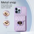 thumbnail image 4 of ELEHOLD Multi-Functional Wallet Case for iPhone 13 Pro Max Organ Card Holders Argyle Pattern PU Leather Metal Snap with Crossbody Strap Shockproof Elegant Purse Case,Purple, 4 of 9