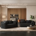 thumbnail image 6 of Wiilayok 110"Chenille Cloud Modular Sofa, L Curved Shaped Sectional Sofa Couch,4 Seater Deep Seat Sofa with Chaise and Pillows for Living Room Apartment, Black, 6 of 8