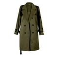 thumbnail image 5 of Trench Coat Women Fall Coats Women's Solid Color Thin Double Belted Windscreen Coat Loose Casual Windbreaker Coat, 5 of 5