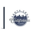 thumbnail image 1 of Santa Cruz, California - Skyline Seal (Blue) - Lantern Press Artwork (18x12 Gallery Wrapped Stretched Canvas), 1 of 1