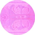 thumbnail image 1 of Ahgly Company Indoor Round Abstract Purple Modern Area Rugs, 3' Round, 1 of 4