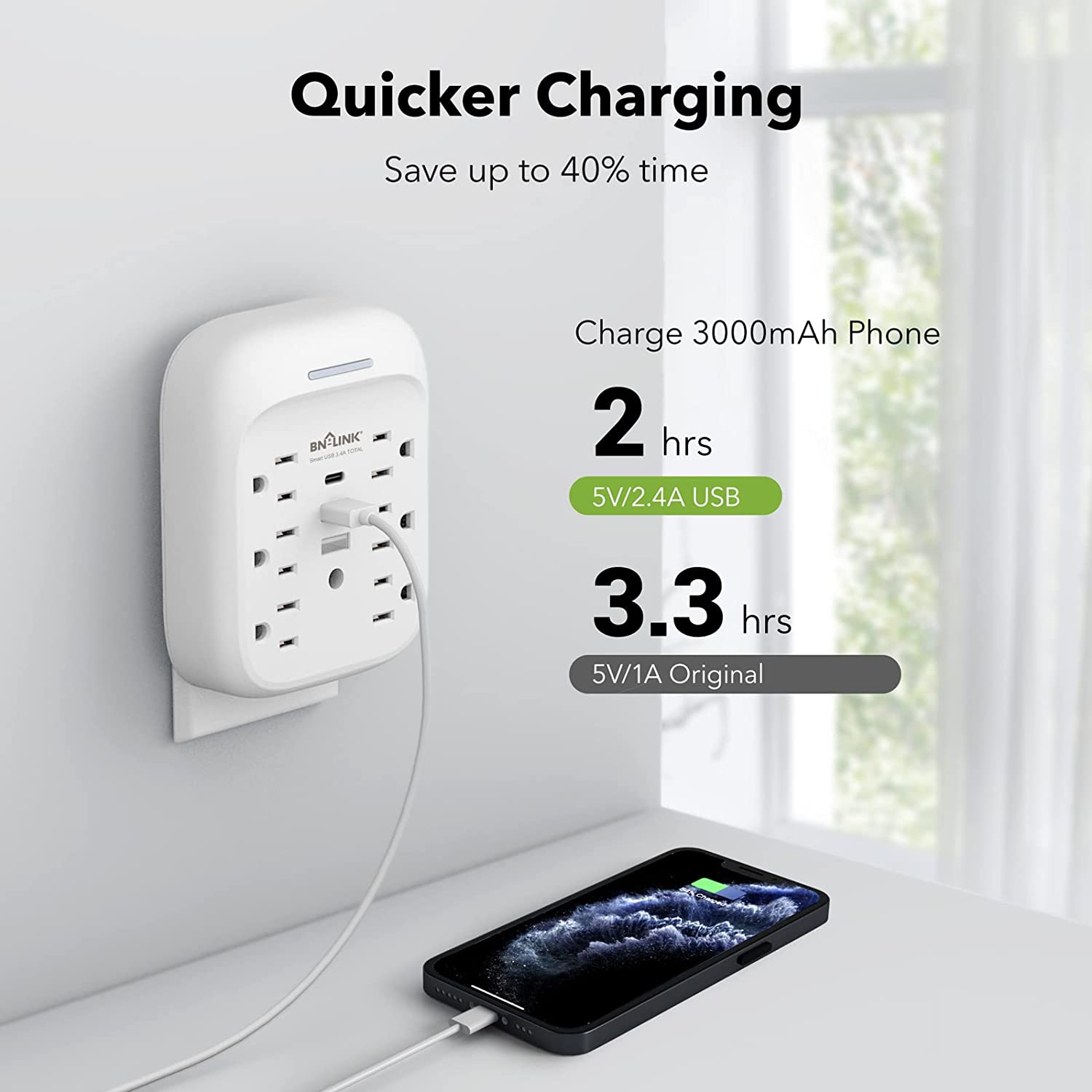 BN-LINK 6-Outlet Surge Protector with USB photo 3