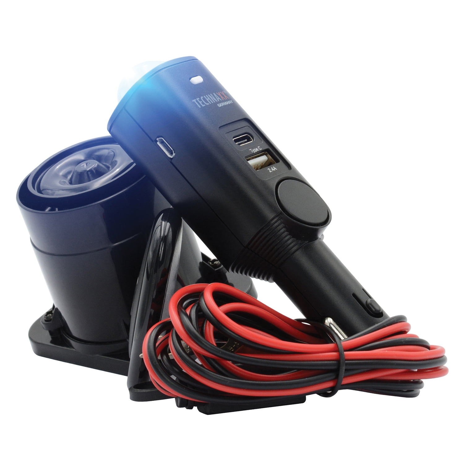 Technaxx Pro TX-168 Rechargeable Universal Car Alarm with Siren and Remote, 4927