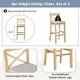 thumbnail image 2 of Euroco Farmhouse 3 Piece Dining Set,48" Rectangular Wood Bar Set Kitchen Breakfast Nook with 2 Chairs for Small Places,Natural, 2 of 9