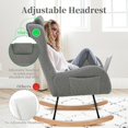thumbnail image 4 of FIRLZY Rocking Chair Nursery, Teddy Upholstered Rocker Glider Chair with High Backrest, Adjustable Headrest & Pocket, Comfy Glider Chair for Nursery, Bedroom, Living Room, Offices, Gray, 4 of 16
