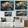 thumbnail image 4 of Designart "Oceanic Tranquility with Tidal Turtle I" Animals Framed Wall Art - Modern Farmhouse Blue Turtle Living Room Framed Canvas Art, 4 of 6