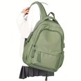 thumbnail image 1 of 1pc Simple Solid Color Backpack Men's Simple Large Capacity Computer Bag, Large Capacity Travel Backpack, Women's College Student High School Junior High School Student Schoolbag, 1 of 5
