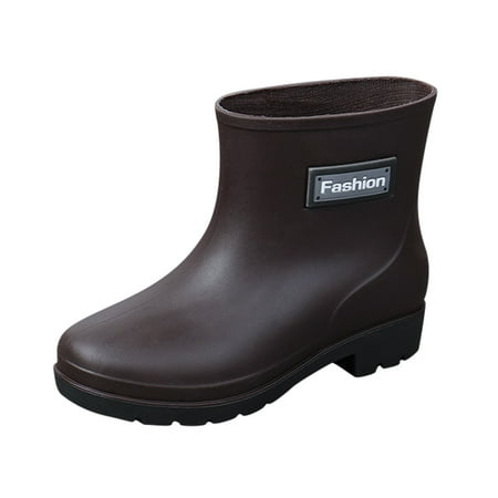 

Rain Shoes for Women Women Boots Short Rain Boots for Womens Ankle Waterproof Rainboot Slip On Garden Boot Rubber Shoes Water Shoes for Women Pvc Brown 40