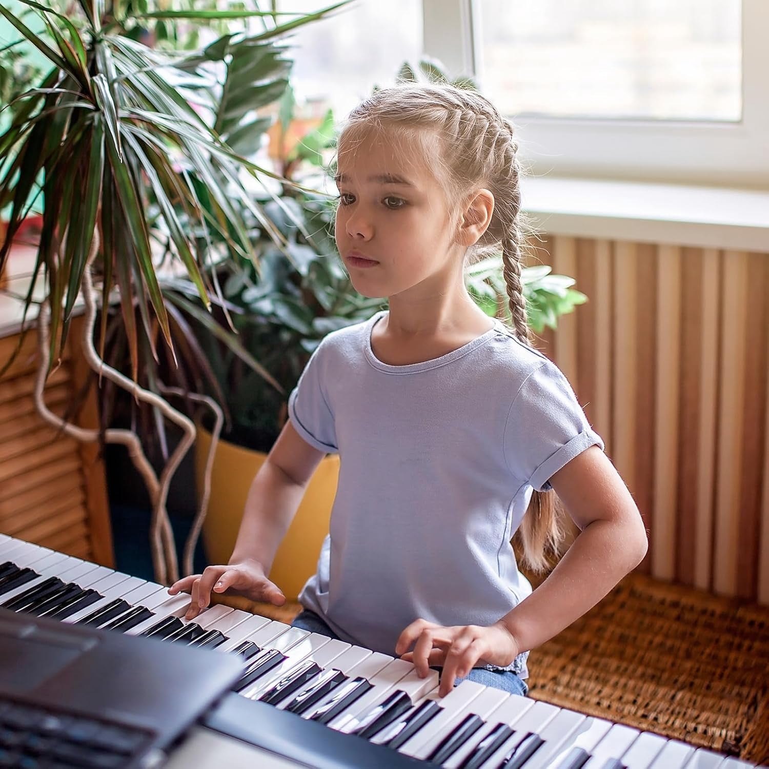GLARRY Digital Piano 88-Key Home Full Weighted Hammer Heavy Action Digital Piano for All Experience Levels, Beginer, Portable Electric Keyboards Piano, Triple Pedals (White)