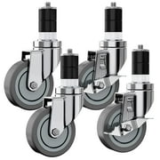 Houseables HSCP174 Material Handling Equipment Wheels, 4" Wheel Diameter, Grey 4 Pieces