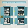 thumbnail image 4 of KIGOTY Blue Kitchen Pantry Cabinet Freestanding Cupboard with 2 Cabinets, Drawer and Adjustable Shelves for Kitchen ,Dinging Room, 4 of 7