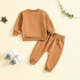 thumbnail image 4 of NOLDARES Toddler Baby Boy Fall Winter Clothing Sets Funny Print Sweatshirt Elastic Waist Pockets Pants Set 2 Piece Outfits Clothes(Brown,18-24 M), 4 of 7