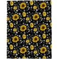 thumbnail image 5 of Yellow Sunflowers and Bees Super Soft Throw Blankets Art Prints Fluffy Fuzzy Flannel Bed Blanket Decorative for Home Sofa Couch Chair Living Bedroom,40X50 in, 5 of 6