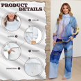 thumbnail image 6 of Xixirimido Blue Marble Print Sweatsuits for Women Plus Size 2 Piece Outfit Long Sleeve Sweatshirt Wide Leg Sweatpants Fall Winter Fashion Lounge Set Tracksuit, Large, 6 of 7