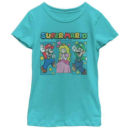 Nintendo Girls' Super Mario Brothers and Princess Peach T-Shirt