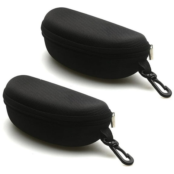 2Pcs Sunglasses Case and Large Waterproof Eyeglasses Case Hard EVA zipper for Men & Women or Children