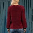 thumbnail image 6 of Gnshining Hoodless Pullover for Women Button V-Neck Long-Sleeved Loose Solid Color Sweater Shirts, 6 of 8