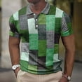 thumbnail image 4 of Elegant Fashion Harajuku Slim Fit Ropa Hombre Loose Casual All Match Lattice POLO Shirt Printed Button Short Sleeve T-shirts, 4 of 6