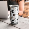 thumbnail image 4 of 20 Oz Chihuahua and Footprints Coffee Tumbler Double Wall Insulated Stainless Steel Water Bottle | Metal Reusable Thermoses Flask with Cup Cap | Leak & Sweat Proof with Anti-Dust Lid, 4 of 7