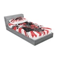 thumbnail image 3 of Japanese Bedding Set with Sheet & Covers, Crossed Samurai Hieroglyph Background 2 Ronin Aikido Eastern Fight Style, Printed Bedroom Decor 2 Shams, 4 Sizes, Orange Black White, by Ambesonne, 3 of 3