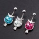 thumbnail image 2 of Regalo de la joyería del piercing del cuerpo del anillo del ombligo del búho del diamante artificial de la moda de las mujeres, 2 of 5