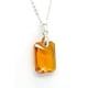 thumbnail image 2 of Juego de aretes y cadena con dije corte Esmeralda, plata mexicana ley .925, Topacio, 2 of 4