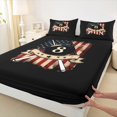 thumbnail image 3 of Feelyou Billiards Sport Kid Queen Sheet Sets, Cartoon Stars Print Flat Sheet, Vintage American Flag Queen Fitted Sheet, Breathable Home Decor, 4-Piece, 3 of 7